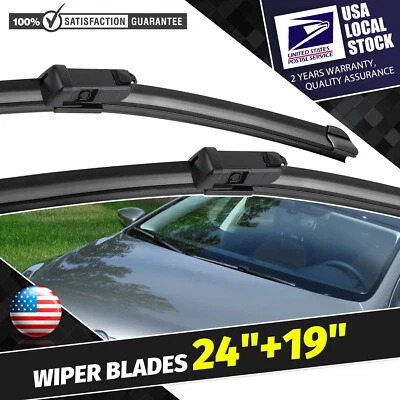 Fit For Volkswagen CC Jetta Passat 4 Door Front Windshield Wiper Blades 24"19" - Image 1 of 4