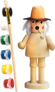 Räucherfigur zum selbst bemalen - mit Pinsel und 6 Farben! - Echtholz 14cm - DIY - Bild 1 von 1