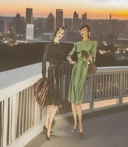 1940er Vogue Couturier Design #204 Schößchen Kleid #Vintage Nähmuster Büste 40 - Bild 1 von 5