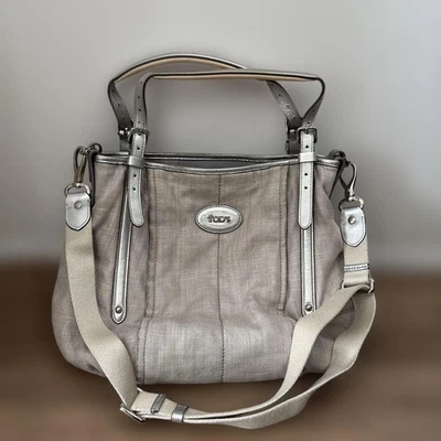 Tod'S Canvas Leather Shoulder Bag Fabric Beige - Image 1 of 4