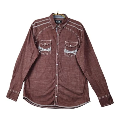 Buckle Black Label Mens Size Large Pearl Snap Embroidered Western Cowboy Shirt  - Image 1 of 4