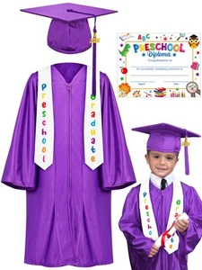 QZYL Preschool Graduation Cap and Gown Set Unisex Kindergarten Graduation Out... - Picture 1 of 7