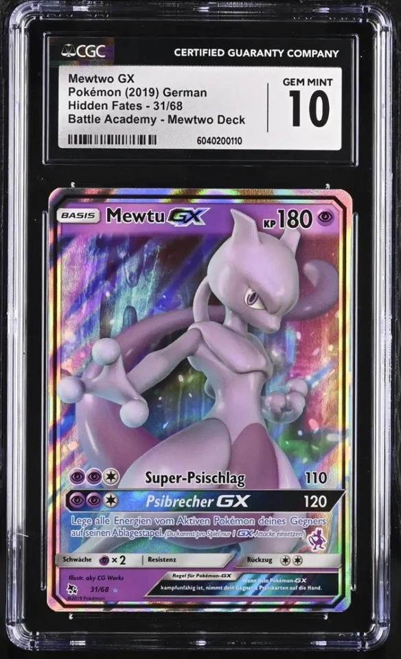 Pokemon Mewtwo GX 2019 Hidden Fates German CGC GEM MINT 10 31/68 - Bild 1 von 1