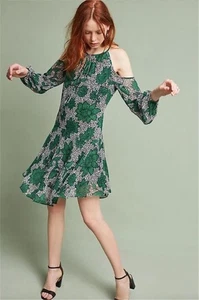 Anthropologie Donna Morgan Zypern Kleid Größe 6 schulterfrei grün neu 178 $ Etikett - Bild 1 von 8