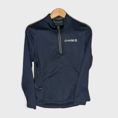Chase Bank Ladies Employee 1/4 Zip Pullover M Dark Blue Navy Sapphire - Image 1 of 3