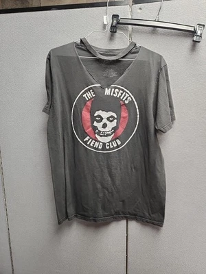 Camiseta Misfits Fiend Club Para Hombres Negra Gráfica Banda Punk Rock Camiseta Gris L Foto 1 de 3