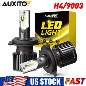 2x AUXITO H4 High Low Beam LED Headlight Bulbs Conversion Kit White Super Bright - Picture 1 of 12