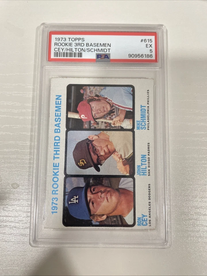 1973 Topps Rookie Third Baseman, Ron C John Hilton And Mike Schmidt, Psa Five - Image 1 of 2