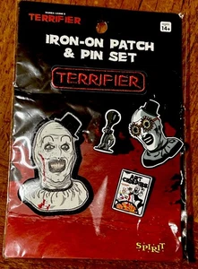 Geist Halloween Kunst Der Clown Schrecken Bügelbild Patch & Pin Set - Bild 1 von 5