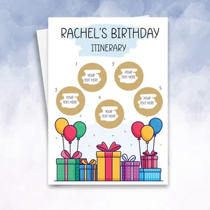 Tarjeta rasca y gana itinerario de cumpleaños personalizada - experiencia sorpresa regalo vacaciones - Imagen 1 de 9