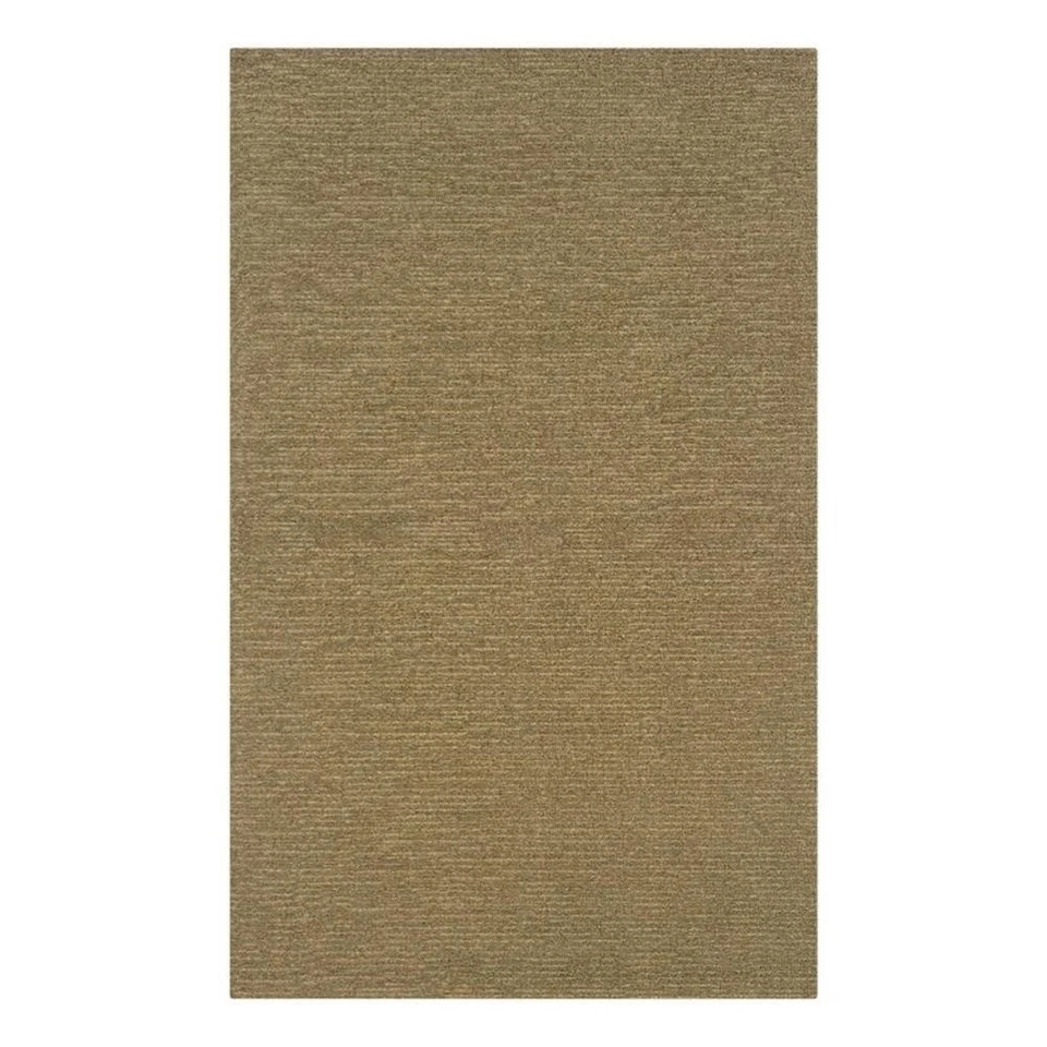 Linon Classic Stripe Hand Woven Wool 3'6"x5'6" Rug in Cedar Green - Image 1 of 4