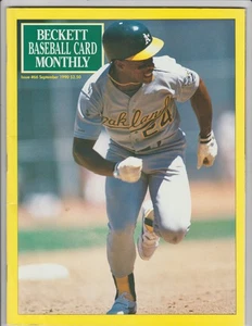 RICKY HENDERSON BECKETT MAGAZINE SEP 1990 BASEBALL CARD PRICE GUIDE MAGAZINE #33 - Picture 1 of 2