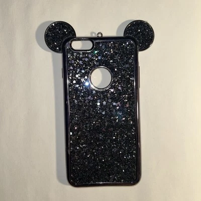 Funda iPhone 6S Negra Brillo Orejas de Mickey Brillante Gel Suave Cubierta Lindo Accesorio Foto 1 de 4