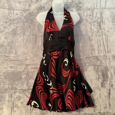 Maggy London Womens Babydoll Silk Dress Size 10 Petite Halter Y2K Event Party - Image 1 of 4