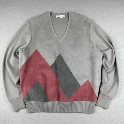 Suéter De Colección St. Croix Tejidos Para Hombre Gris Medio Lana Ultra Gamuza Montañas Años 80 Foto 1 de 4