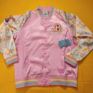 Loungefly Barbie 65th Anniversary Unisex Bomber Jacket Pink Large NEW - Picture 1 of 13