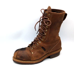 Carolina Boots Uomo Marrone 10.5 Linesman Scarpa Impermeabile Punta Acciaio Vibram CA1904 - Foto 1 di 13