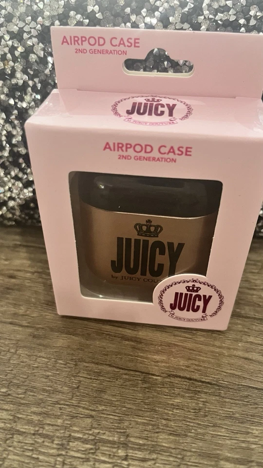 ✨💖 Estuche Juicy Couture Oro Rosa AirPods Gen 2 💎🎀 Elegante Cala Protectora 🎧🌸 Foto 1 de 4