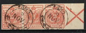 1850 LOMBARDO VENETO STRISCIA CROCE S.ANDREA PRODUZIONE "FOURNIER" USATO RR SPL - Imagen 1 de 1