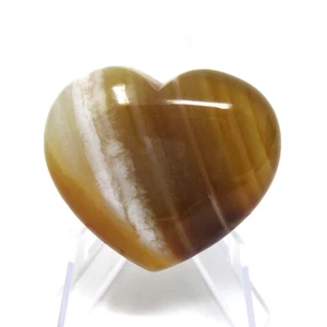 Natural Banded Agate Stone Heart #1200- 40mm x 35mm x 15mm or 1.57" Pocket Stone - Picture 1 of 6