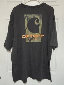 Carhartt Shirt Mens Sz 2XL Loose Fit Black Came Back Graphic Workwear - Picture 1 of 3