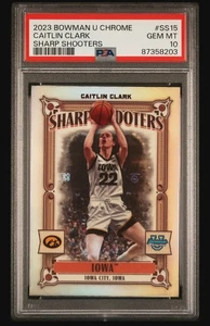 2023 Bowman University Chrome Sharp Shooters #SS15 Caitlin Clark PSA 10 - Bild 1 von 3