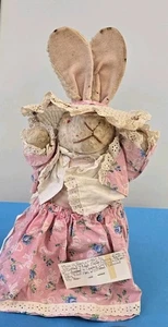 Encantador conejo de Pascua grande antiguo vestido años 20 18" - Imagen 1 de 12