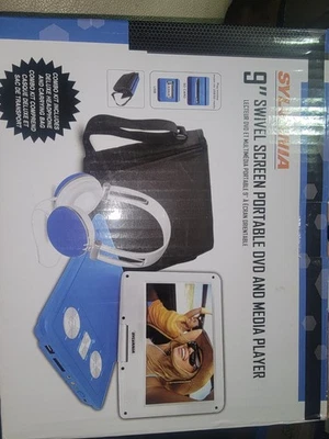 RARE Sylvania 9inch Blue/whiteCombo Portable DVDPlayer LCD SwivelScreen SDVD9060 - Image 1 of 3