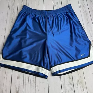 Vintage Y2K Nike Basketball Shorts Reversible Mens XL Shiny Mesh Blue Black - Picture 1 of 11