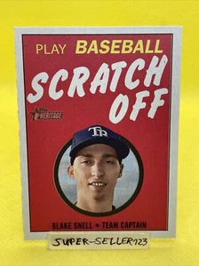 2019 TOPPS HERITAGE HIGH - BLAKE SNELL PLAY BASEBALL SCRATCH OFF CARD NEW UNUSED - Bild 1 von 4