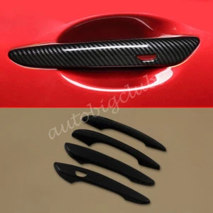Para Mazda3 Sedán 2019-2023 Fibra de Carbono Manija de Puerta Molde Cubierta Tapicería Accesorio - Imagen 1 de 6