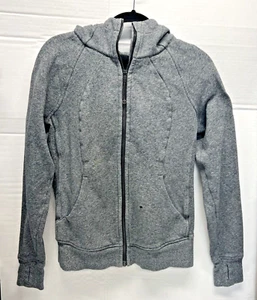 Lululemon Scuba Hoodie durchgehender Reißverschluss Größe 8 bestickt Van Den Boom - Bild 1 von 14