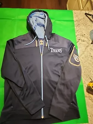 Толстовка с капюшоном на молнии Majestic Tennessee Titans Sideline размер L футбольная No1 выбор J36 - Изображение 1 из 4