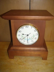 solid Cherry quarts mantle clock working pre owned - Picture 1 of 5