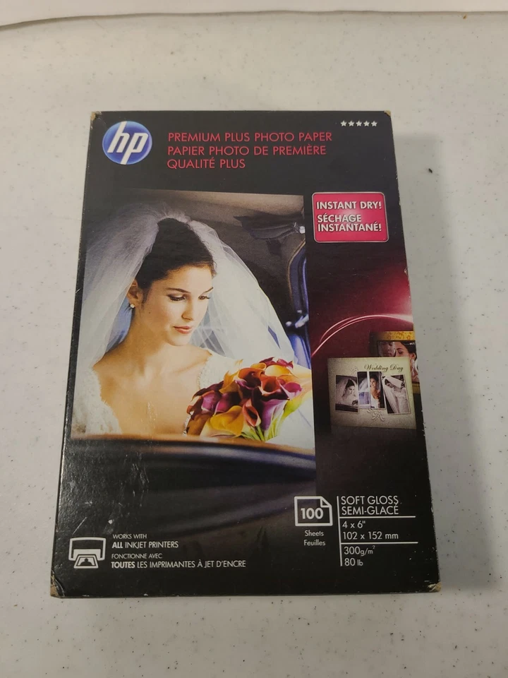 Genuine HP Premium Plus 4 x 6" Soft Gloss Photo Paper 100 Sheets For All Inkjets - Image 1 of 4