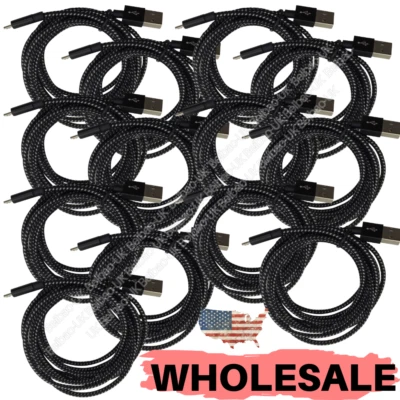 Bulk Lot 3/6/10FT Micro USB Fast Charger Cable For Samsung LG Charging Data Cord - Image 1 of 4