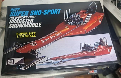 MPC 1/20 Rupp Super Sno-Sport Dragster Snowmobile Ford 302 Engine MPC-701 SEALED - Image 1 of 4