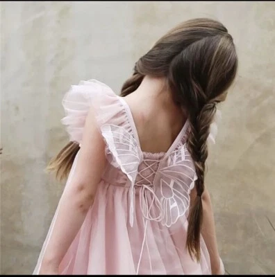 Girls Layered Tulle Dress Butterfly Tulle Tutu Dress Sleeveless Party 4T 100 - Image 1 of 4