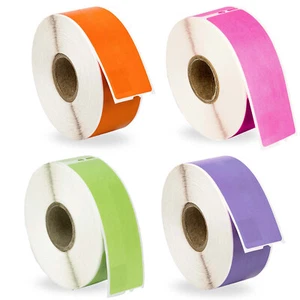 DYMO LW 30252 Address Labels - 100 Rolls - 25 each GREEN LAVENDER ORANGE PINK - - Picture 1 of 8