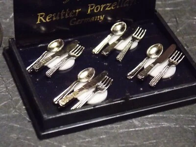 Dollhouse Miniature Silverware Set Reutter Porcelain 1:12 one inch scale D103 - Image 1 of 3