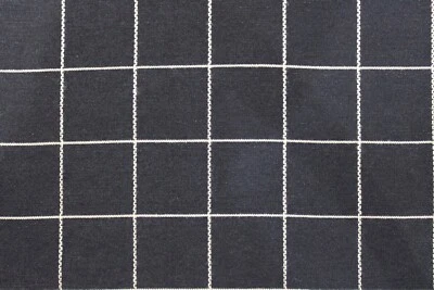 Fabric Remnant: Black Thin Cotton Fabric with Beige Check Stitching in 1 1/4" sq - Image 1 of 4