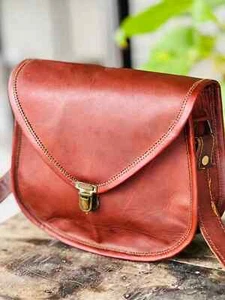7X9 New Genuine Goat Leather Vintage Messenger Ladies Shoulder Hippie Tote Bag - Picture 1 of 7
