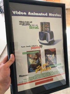 Póster promocional clásico original raro The Brave Little Toaster ¡Anuncio enmarcado! - Imagen 1 de 1