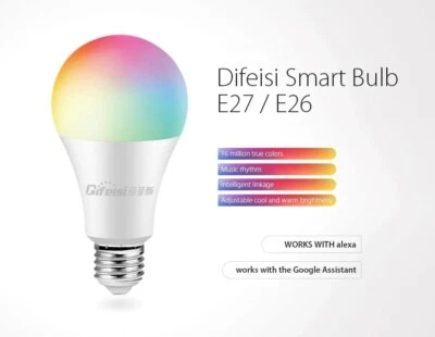 E26 Smart Bulb 9W WIFI A19 Alexa and Google Assistant Compatible - Image 1 of 4