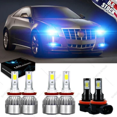 For 2008-2014 Cadillac CTS Sedan 6X 8000K LED Headlight Bulbs Hi/Low + Fog Light - Image 1 of 4
