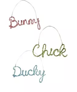 Ornamenti da appendere Bethany Lowe Chick Bunny Ducky S/3 - Foto 1 di 1