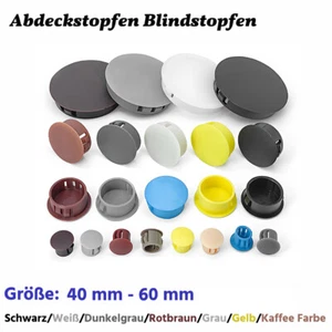 Abdeckstopfen Blindstopfen für Bohrungen Abdeckkappen Lochkappen 40 mm - 60 mm - Picture 1 of 15