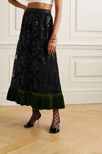 Gucci Velvet-Trimmed Sequin-Embellished Tulle Skirt -With Tags- RRP$11,500 AUD - Picture 1 of 6