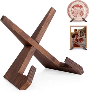 ANBOXIT Decorative Wooden Plate Holder Display Stand for Tabletop - Picture 1 of 3