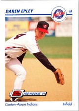 1991 Line Drive AA Daren Epley #82 Canton-Akron Indians Baseball Card